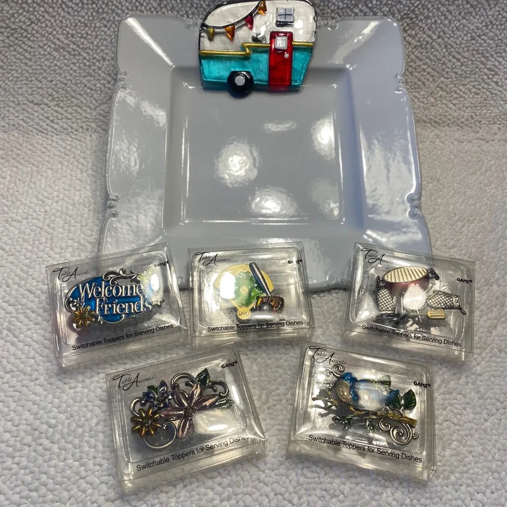 Ganz Serving Dish and Table Accents Switchable Toppers for Serving Dish Lot of 7